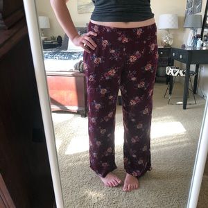 Floral wide leg pants